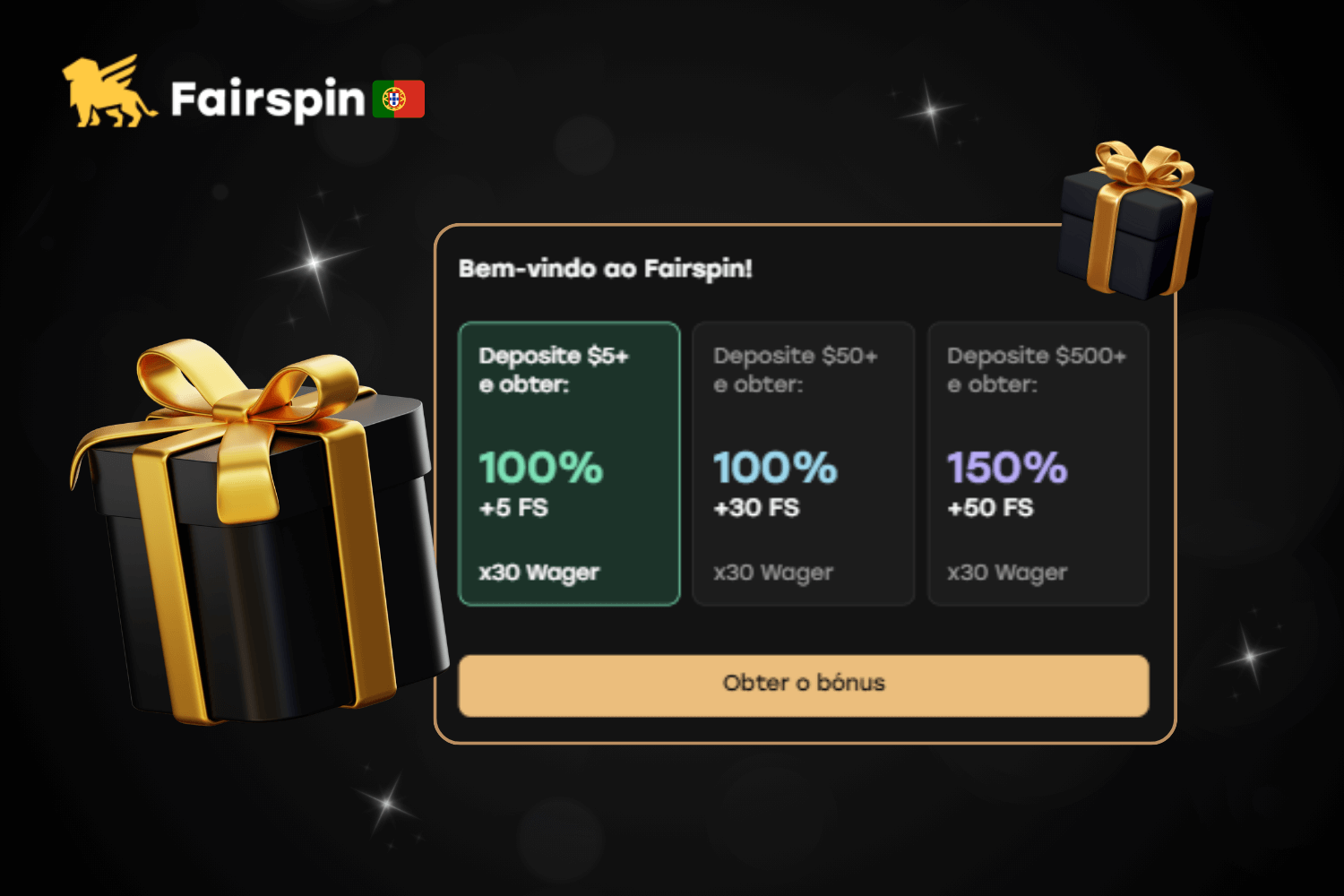 Como obter o bónus de inscrição no Fairspin Portugal