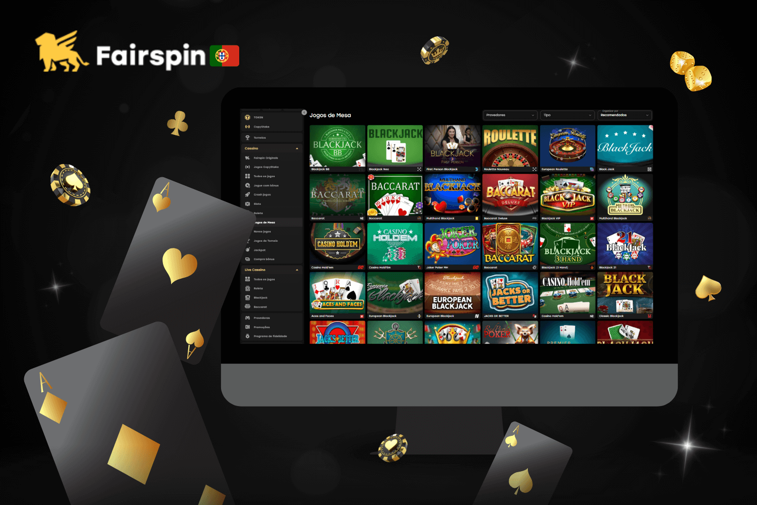 Jogos de mesa no Fairspin Casino Portugal: roleta, blackjack e muito mais