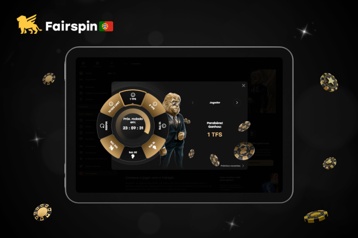 Ganhe rodadas grátis ao registar-se no Fairspin Portugal