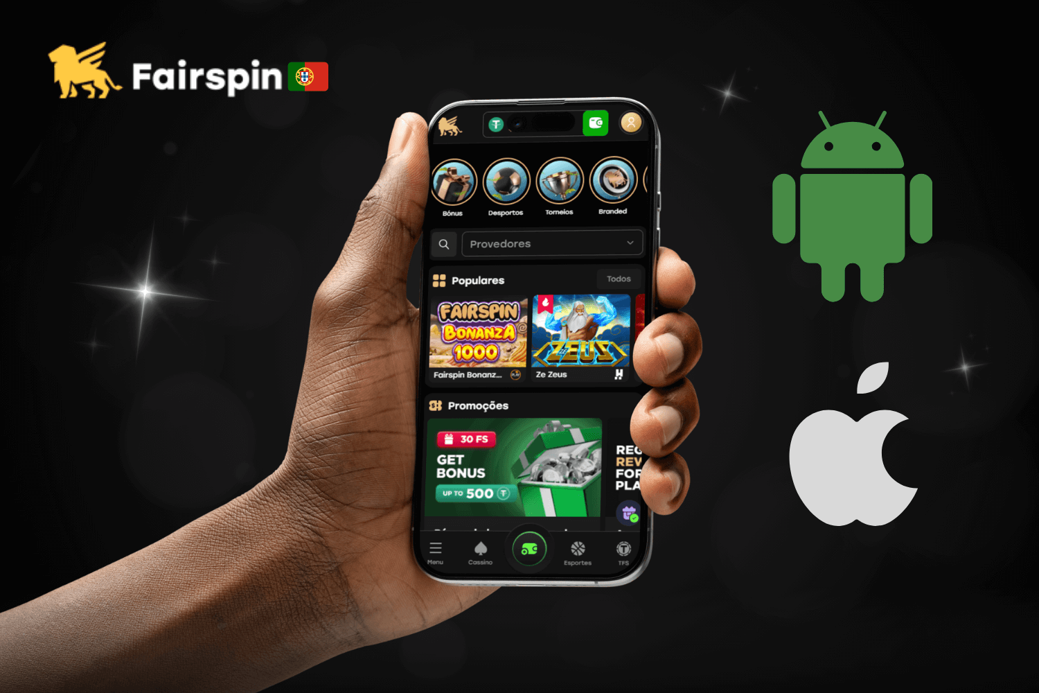 Jogue no Fairspin Casino Portugal a partir do seu telemóvel com as versões para iOS e Android